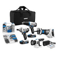 HART 20-Volt Cordless 4-Tool Combo Kit & 200-Piece Drill & Driver Accessory Kit, 16-inch Storage Bag, Charger & (2) 1.5Ah Lithium-Ion Batteries