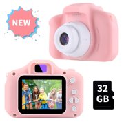 OMWay Gifts for 3 4 5 6 7 8 Year Old Girls, Camera for Kids, Toys for 5 6 7 8 Year Old Toddlers,Kids Christmas Easter Gifts, 12MP HD Video Camera, Pink(32GB SD Card Included).