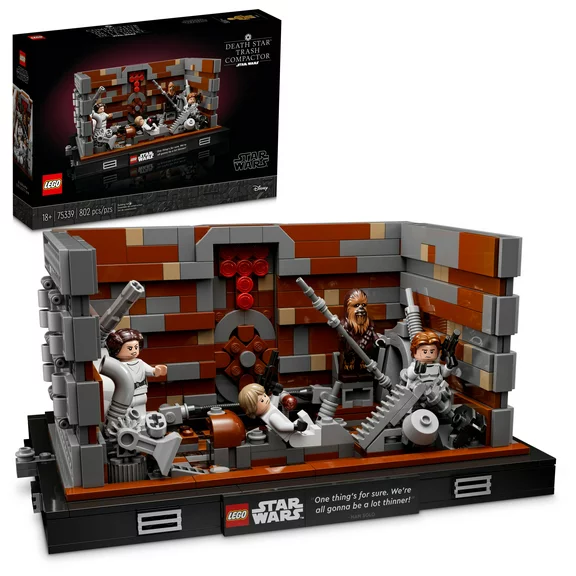 LEGO Star Wars Death Star Trash Compactor Diorama Series 75339 Set for Adults with Princess Leia, Chewbacca & R2-D2, Collection Memorabilia Buildable Model, Unique Gift for Star Wars Fans
