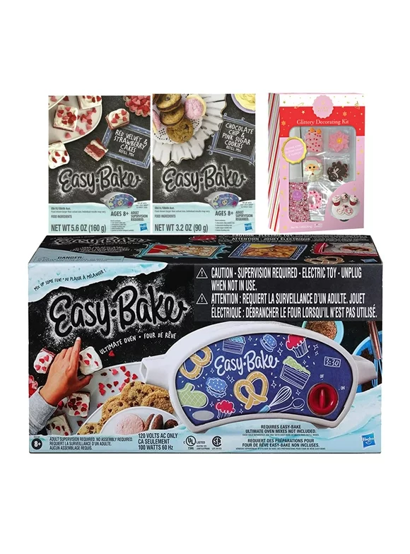 Kids Baking Fun Easy Bake Oven Ultimate Star Edition + Designer Decorating kit + Red Velvet Cupcakes Refill + Chocolate Chip and Pink Sugar Cookies Refill