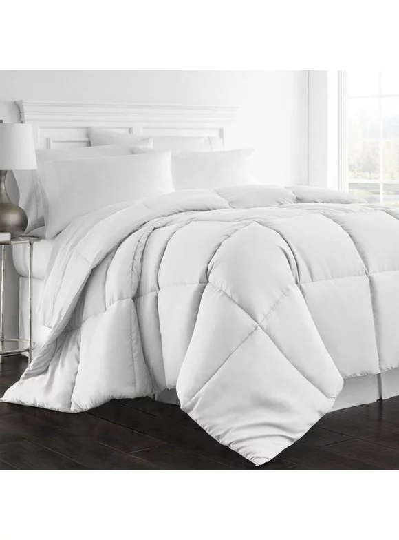 Beckham Hotel Collection 1300 Series, All Season, Luxury Goose Down Alternative Comforter, Hypoallergenic, Queen/Full, White