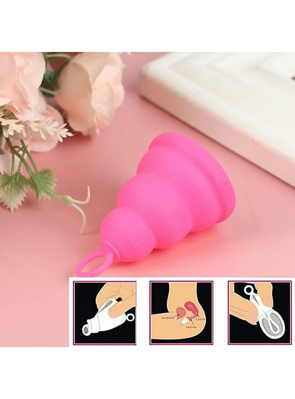 Foldable Silicone Menstrual Cup Ring Feminine Hygiene Menstrual Lady Period Cup