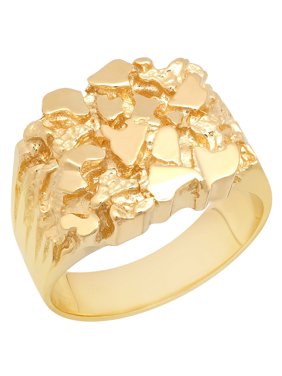 Men's 14k Gold-Plated Sterling Silver Nugget Ring