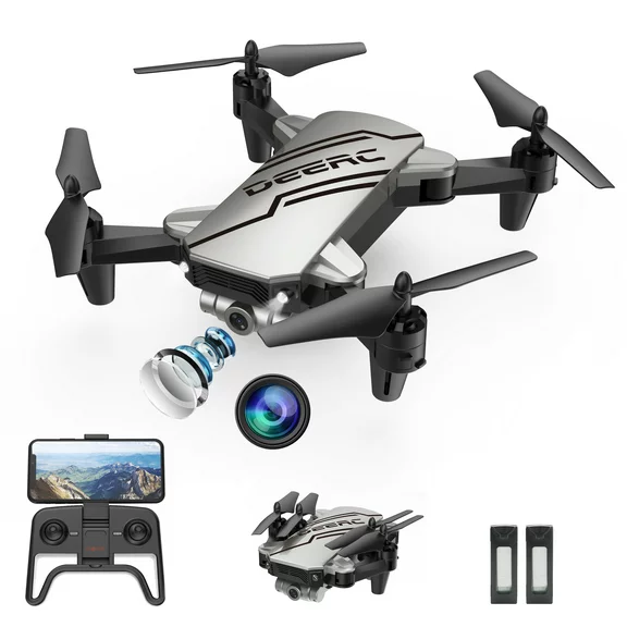 DEERC D20 Foldable Mini Drone with Camera for Kids and Beginners 720P FPV Quandcopter Drone One Key Start Land Altitude Hold Headless Mode