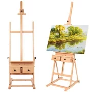Art Easel Stand Made From Quality Beech With Adjustable Drawer And Canvas Holder