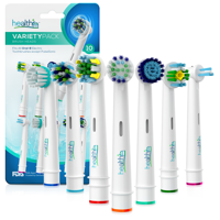 Compatible Oral-B Replacement Brush Heads - Variety 10-Pack Generic | Electric Toothbrush Heads With Dupont Bristles | Sensitive, Floss, Ortho, Powertip, Whitening, and Normal Brush Heads