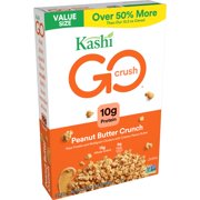 Kashi GO Breakfast Cereal, Vegan Protein, Fiber Cereal, Peanut Butter Crunch, 21oz, 1 Box