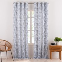 Gap Home Shibori Tie Dye Organic Cotton Light Filtering Window Curtain Pair Blue 84
