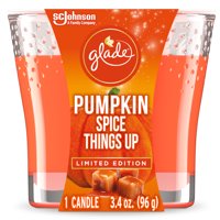 Glade Jar Candle 1 CT, Pumpkin Spice Things Up, 3.4 OZ. Total, Air Freshener, Wax Infused with Essential Oils