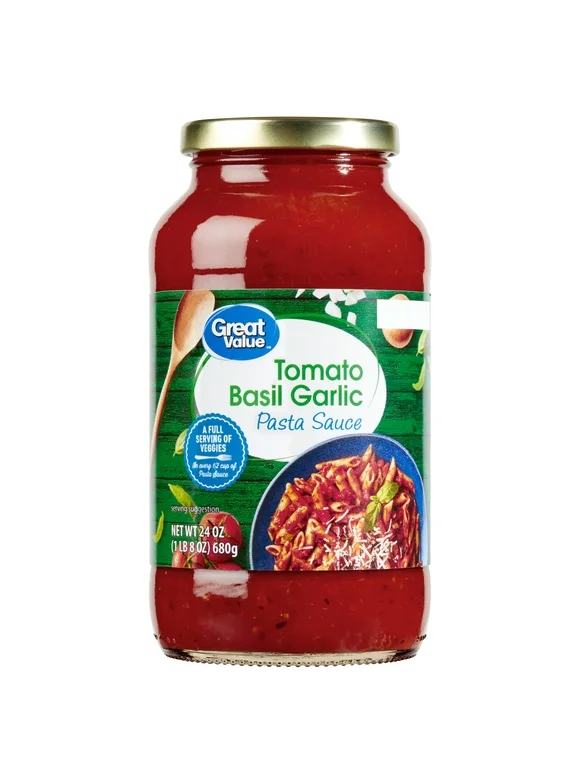 Great Value Tomato Basil Garlic Pasta Sauce, 24 oz