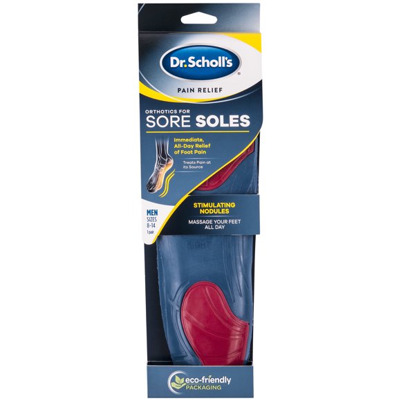 Dr. Scholl's Pain Relief Orthotics for Sore Soles for Men, 1 Pair, Size 8-15