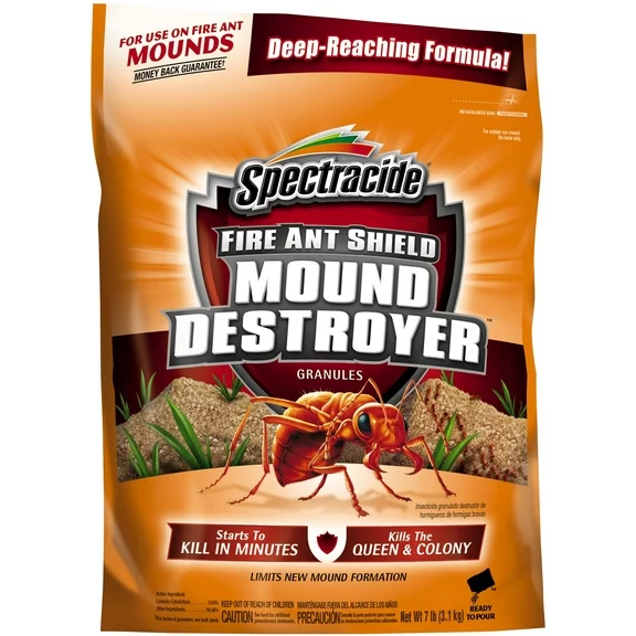 Spectracide Fire Ant Shield Mound Destroyer Granules, Kills Ants, 7 lbs