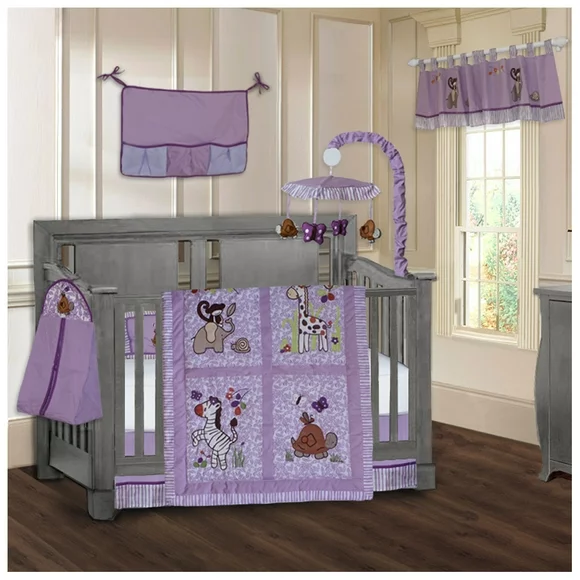 BabyFad Jungle Girl 9 Piece Crib Bedding Set