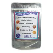 Children's Easy to Bake Oven Mixes Play Toy Real 4 Muffin Super Pack Refill Kit Apple Cinnamon Blueberry Chocolate Chip Strawberry Ultimate Set Cooking Baking Supplies Net Wt 4.0 oz