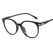 Vintage Oval Clear Glasses Non-Prescription Eyeglasses Frames for Women(Black)