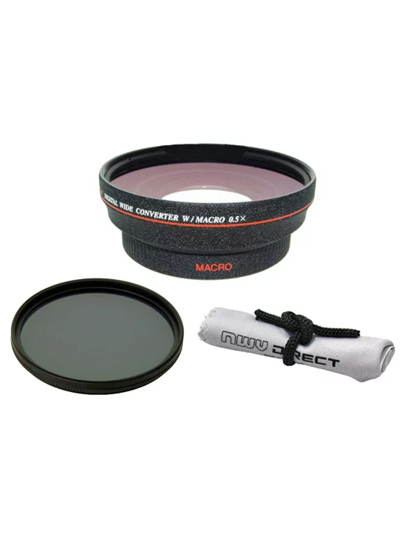 Nikon D7200 HD (High Definition) 0.5x Wide Angle Lens With Macro + 82mm CPL Filter + (Rings 52, 62 & 67) - International Version