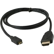 WireX micro HDMI / HDMI Cable for Compatible SmartPhones (Type D to Type A), 3ft.