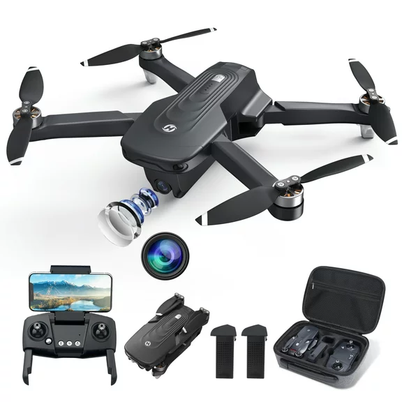 Holy Stone Drone HS175D with 4K Camera for Adults and Beginners, Foldable GPS Drone with Auto Return Home, Follow Me Mode, 2 Batteries Double the Flight Time, Black