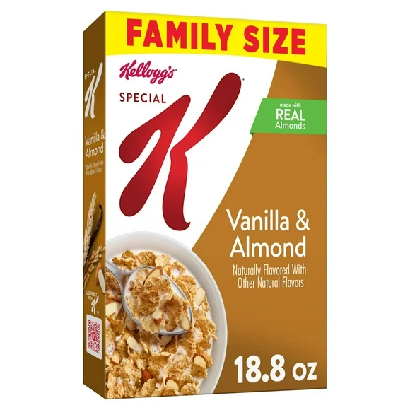 Kellogg's Special K Vanilla and Almond Cold Breakfast Cereal, Family Size, 18.8 oz Box