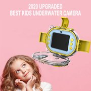 URHOMEPRO Kids Camera Kids Toys, Underwater Digital Camera Christmas Gifts for Kids 3-12, Dual 32MP 1080P HD Waterproof Kids Toys Camera with 2.4inch IPS Screen 32G TF Cards for Swimming, Blue, Q6977
