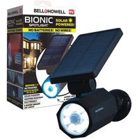Bell+Howell Bionic Spotlight, 25 Feet Motion Sensor, Solar Sun Panels, Waterproof, Frost Resistant, Patio, Yard and Outdoor Lighting- Black