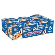 Kellogg's Frosted Flakes Breakfast Cereal Cups, 8 Vitamins and Minerals, Kids Snacks, Original, 12.6oz Tray, 6 Cups