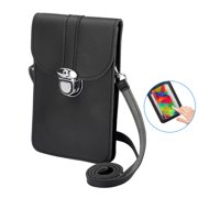 Cell Phone Bag, PU Leather Crossbody Cellphone Purse for Women, Touch Screen Cell Phone Pouch Holder Shoulder Bag with Clear Window Pockets Straps Fit for iPhone, Samsung Galaxy and More 6.5" Phones