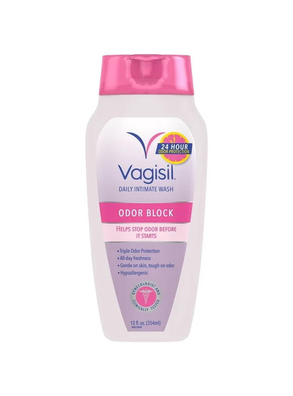 Vagisil Feminine Wash Odor Block Protection, Sensitive Skin, 12 oz, 5-Pack