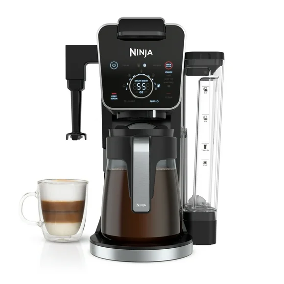 Ninja CFP300 DualBrew Specialty Coffee System, Single-Serve, K-Cup Pod Compatible, 12-Cup Drip Coffee Maker, Glass Carafe