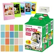 Fujifilm Instax Mini Instant Film, 2 Twin Packs (40 Sheets)+ Frames & Stickers