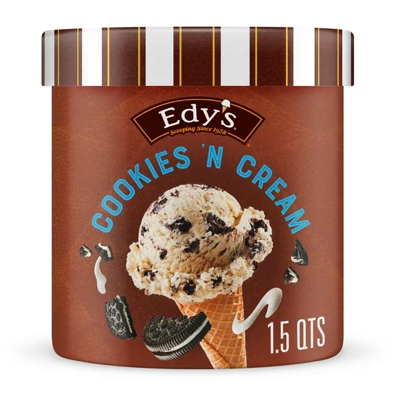 Edy's Dreyer's Grand Cookies N Cream Ice Cream, Kosher, 1.41 Liter