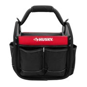 Husky 10 inch Open Top All-Purpose Weather Resistant Tool Tote Bag 15 pockets