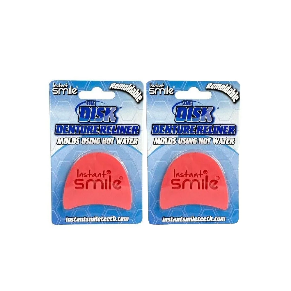 The Disk Denture Reliner Remoldable Re Liner 2 Pack Instant Smile