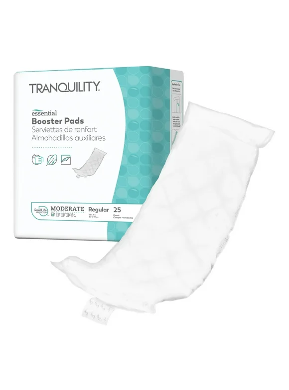 Tranquility Essential Unisex Booster Pad Flow-Through Pad 12 X 14 Inch 19244, 25 Ct