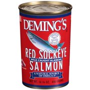 (2 Pack) Deming's Red Sockeye Wild Caught Alaskan Salmon, 14.75 Oz