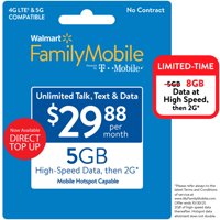 DX Offers Mall Family Mobile $29.88 Unlimited Monthly Plan (4GB at high speed, then 2G*) w Mobile Hotspot Capable (Email Delivery)