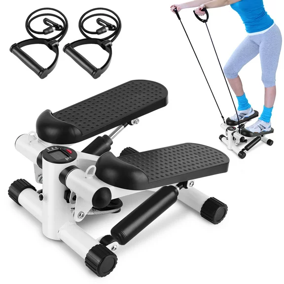 Eccomum Mini Steppers for Exercise with Resistance Bands and LCD Monitor Without battery