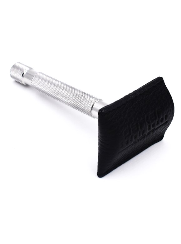 Parker's Genuine Leather Double Edge Safety Razor Protective Sheath / Travel Cover - Fits all standard safety razors - Color: Black