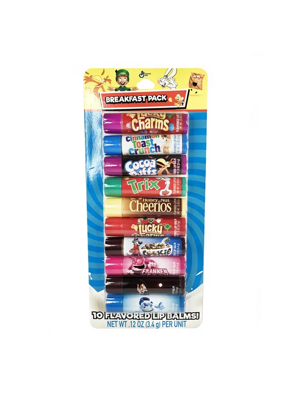 General Mills Cereal 10 Pack Assorted Lip Balms, 1.2 oz