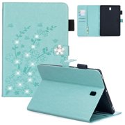 Galaxy Tab S4 10.5" Case, Samsung Galaxy Tab S4 10.5" SM-T830 SM-T835 SM-T837 2018 Release Cover, Allytech 3D Plum Blossom Series PU Leather Multi-Card Slots Wallet Case with Kickstand, Green