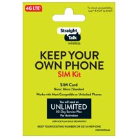 Straight Talk Keep Your Own Phone Mini SIM Pack Universal Tri-punch Bundle