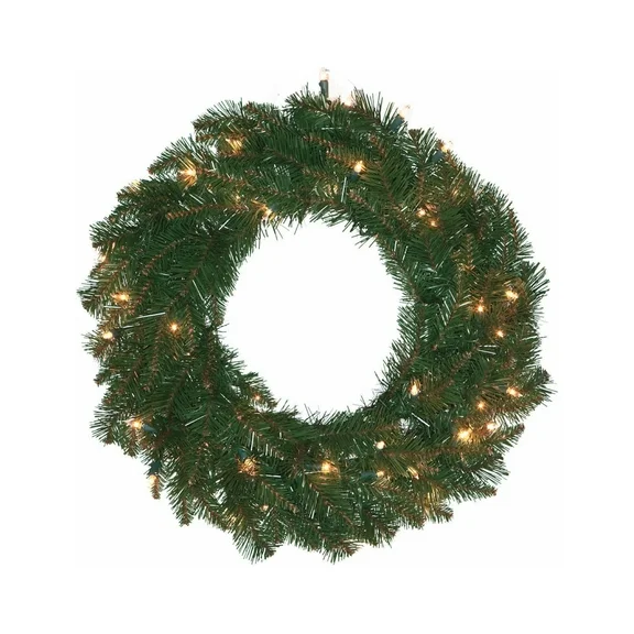 Garden Elements Diameter Douglas Fir Electrical Christmas Wreath, Clear Lights, 60"