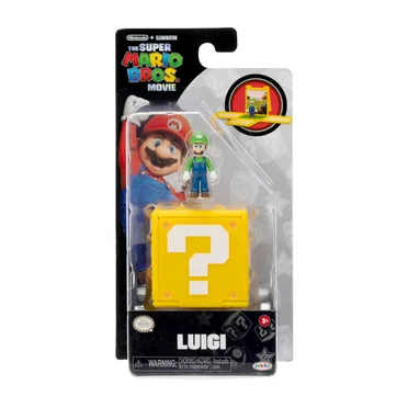 The Super Mario Bros. Movie 1.25 inch Mini Luigi Figure with Question Block