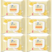 6 Pack Johnsons Baby Hand and Face Wipes, 25-count Each