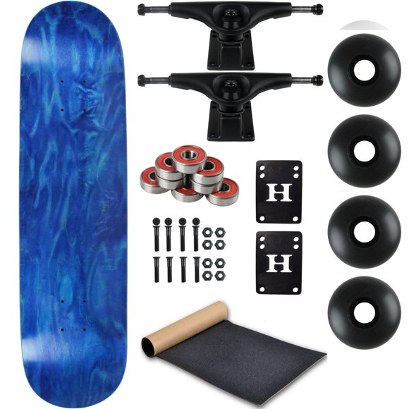 Moose Complete Skateboard Stain Blue 8.0" With Black Trucks and Black Wheels