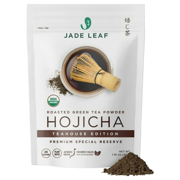 Jade Leaf Organic Japanese Hojicha Roasted Green Tea Powder, Teahouse Edition, 1.76 oz (50 Servings)