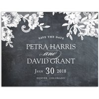 Rustic Lace Wedding Save the Date Postcard