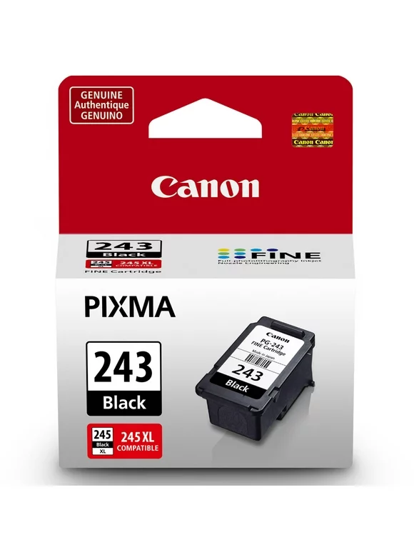 Canon PG-243 Black Ink Cartridge, Pigment-Based Ink