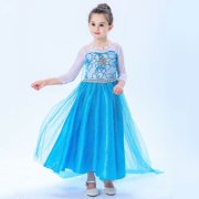 Elsa Dress Up Costum Snow Party Elsa Dress Queen Costume Princess Anna Girls Dress Up for 3-4T Girls