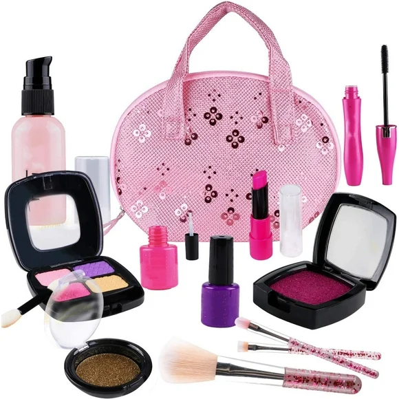 Make Up Toy Sets for Kids Girls Pretend Makeup Set Washable Cosmetics Kit Make up Toys Princess Birthday Present Gift for Girls 3+ years old